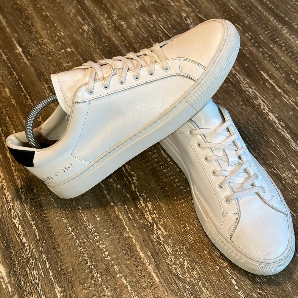 WOMAN by COMMON PROJECTS Retro Low Italian Leather Sneakers White Size 41 EU